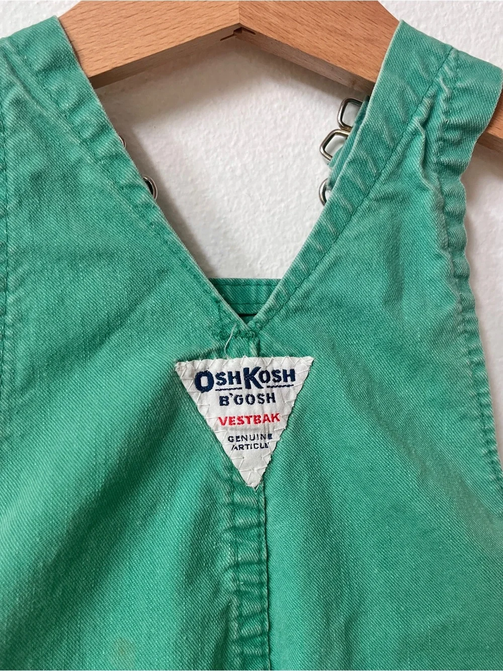 Vintage 1982 OshKosh B'gosh Green Baby Overalls 3-6M